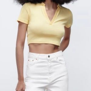 Zara Rib Polo Shirt| Crop Tops